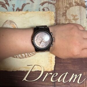 Michael Kors Pink Dial Stainless Steel Bracelet Watch